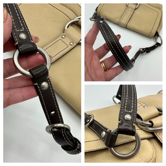 📸SALE📸 Coach Chelsea Tan Pebbled Leather Hobo Flap Shoulder Bag (#F10893) - Picture 11 of 16